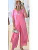 Silk Mix Short Sleeve Cross Over Longline  tunic