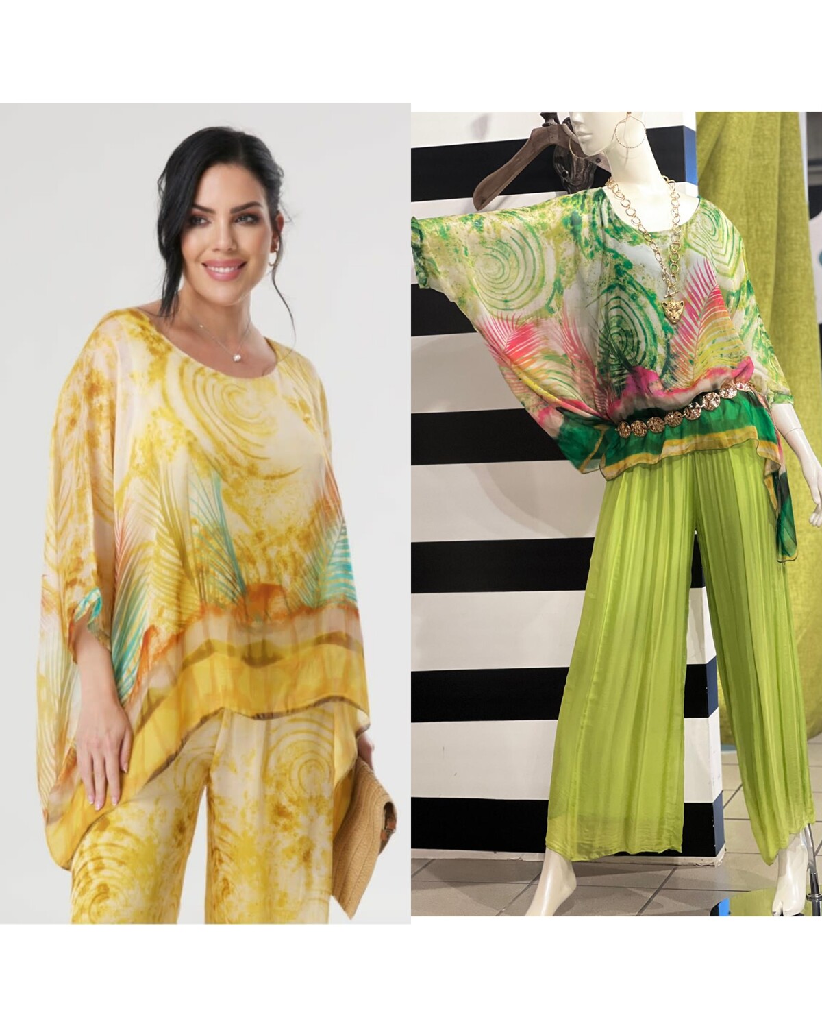 Tropical Elegance Silk Tunic One size