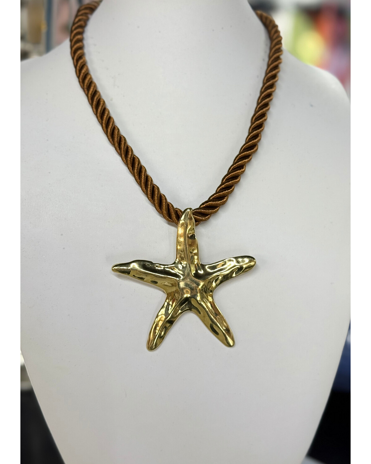 Golden Starfish Rope Necklace