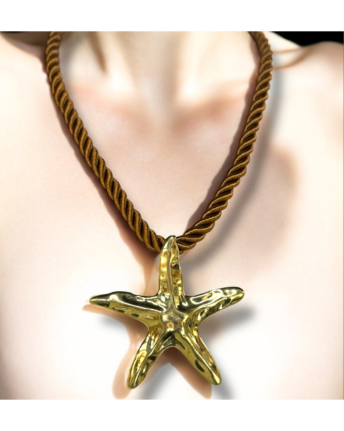 Golden Starfish Rope Necklace