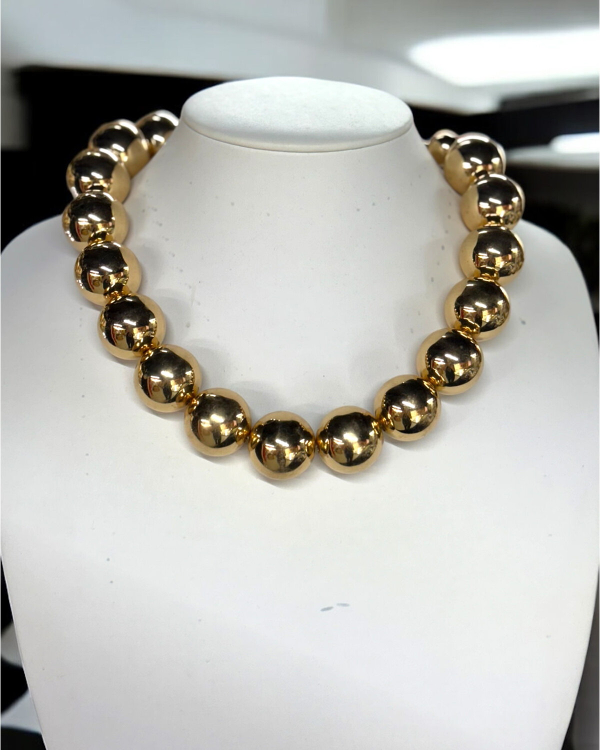 Golden Globe Bead Necklace