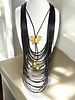 Golden Butterfly Leather Necklace