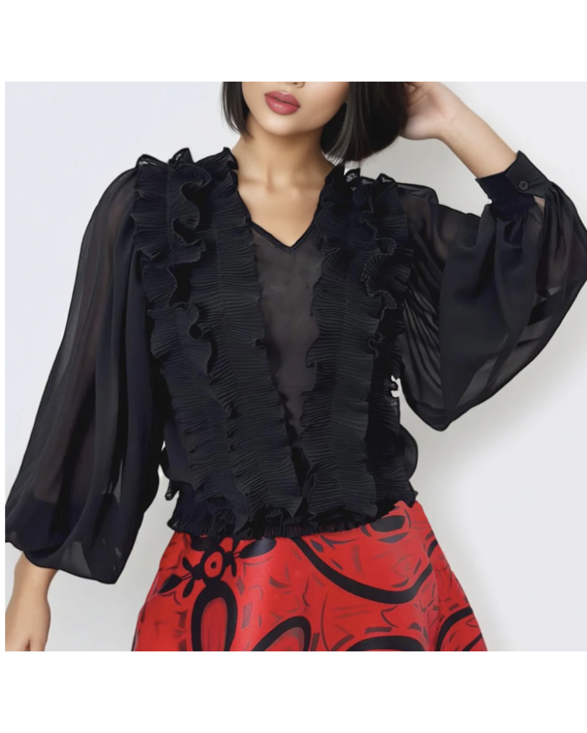 VNECK RUFFLE Top