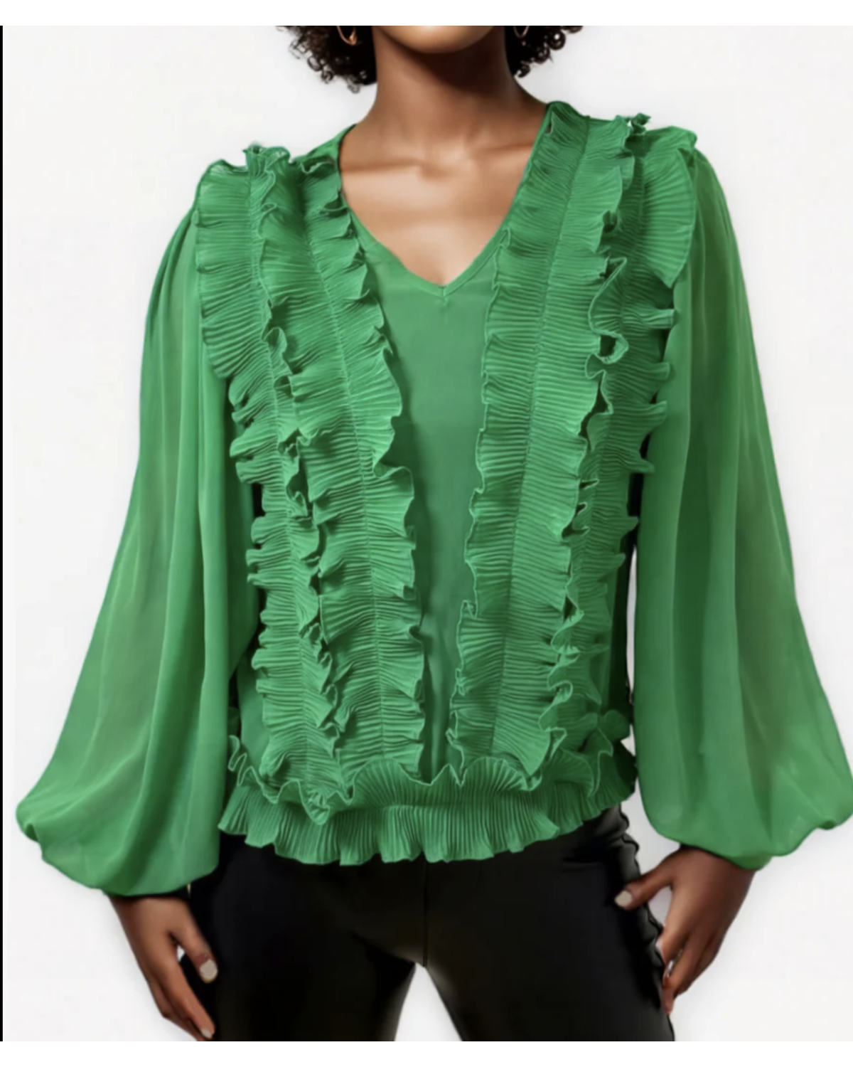 VNECK RUFFLE Top