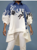 GATHERED SLEEVE HI-LO TOP