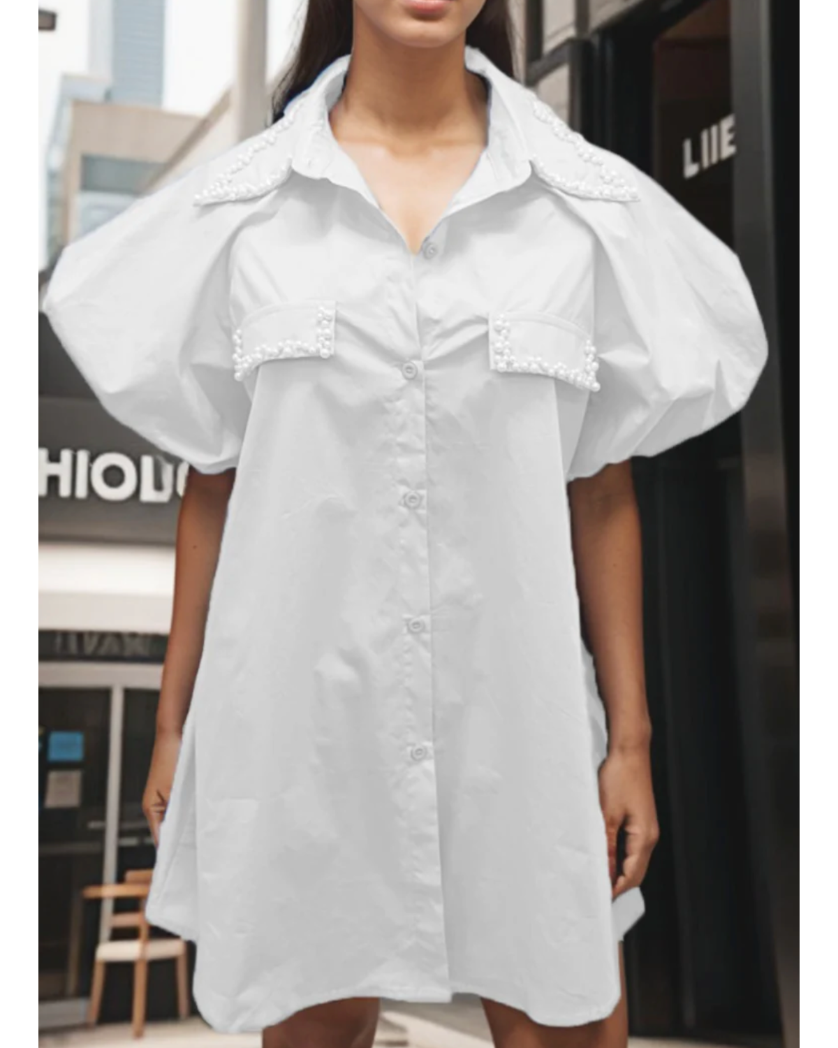 Puff Sleeve Pearl Top