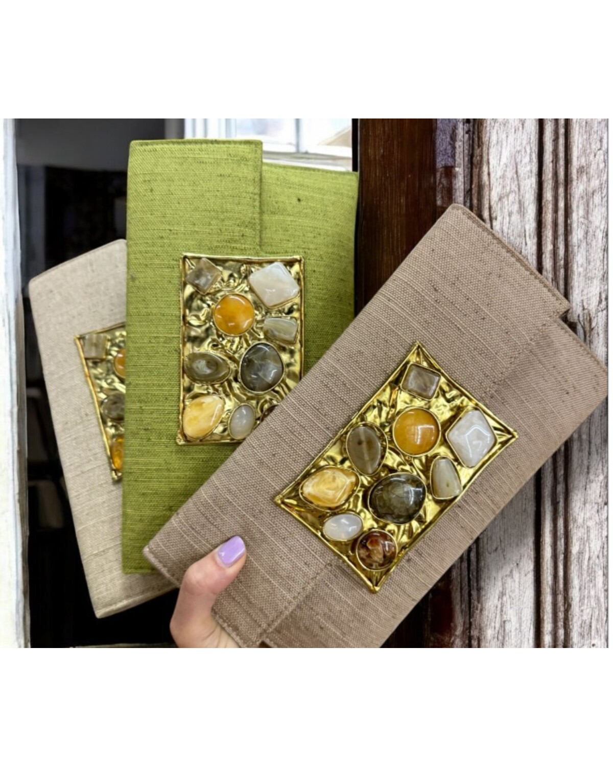 Gemstone Detail Clutch