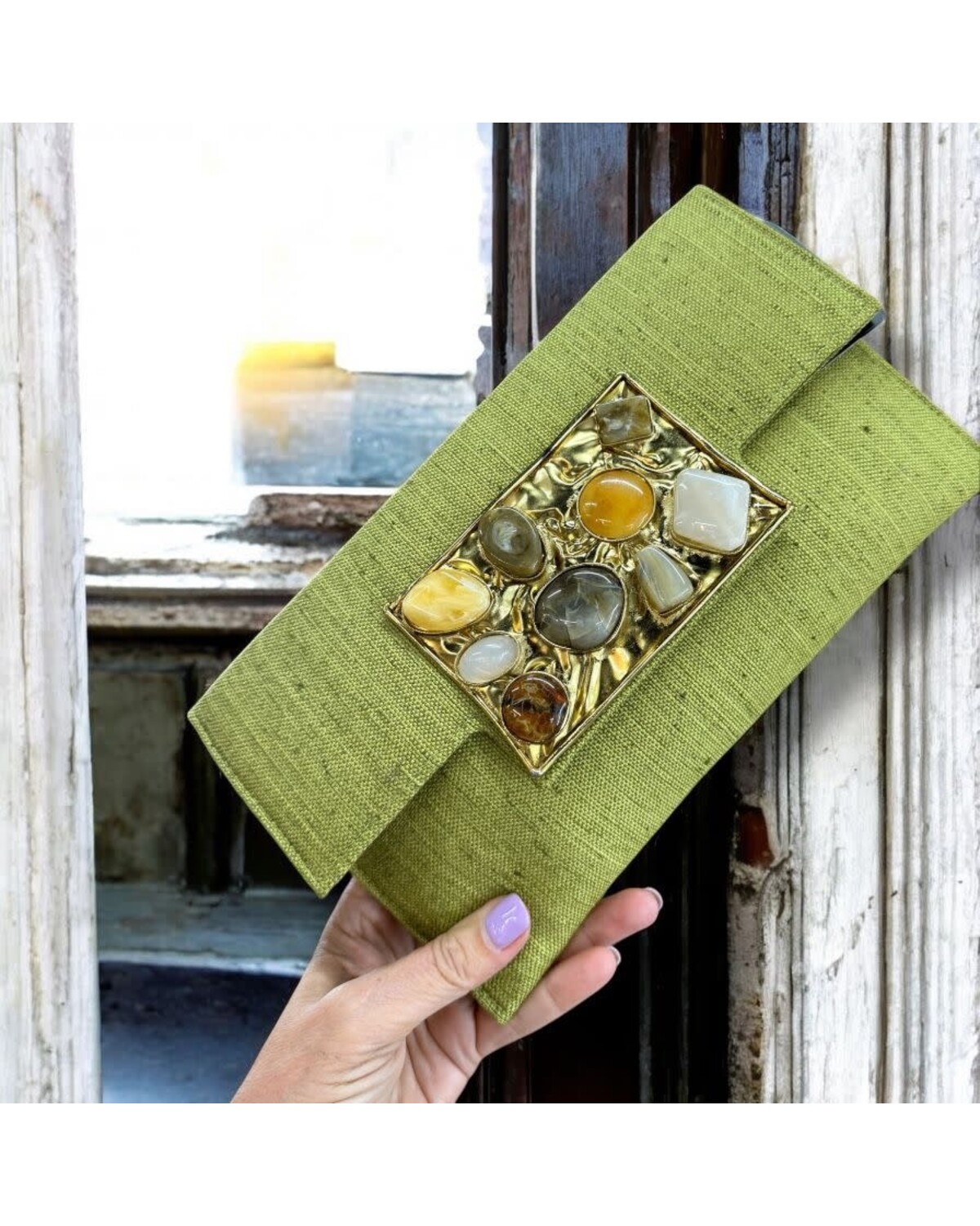 Gemstone Detail Clutch
