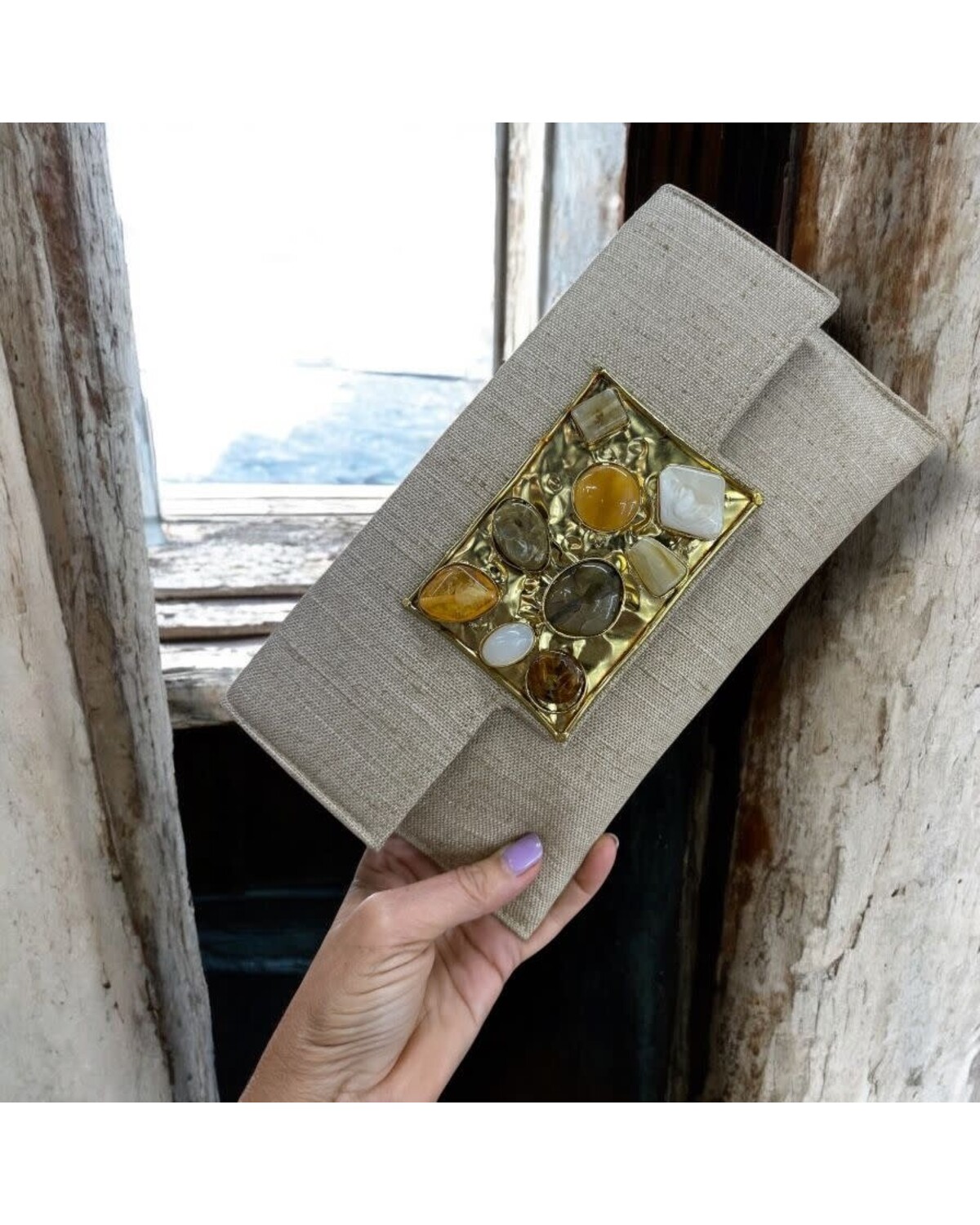 Gemstone Detail Clutch