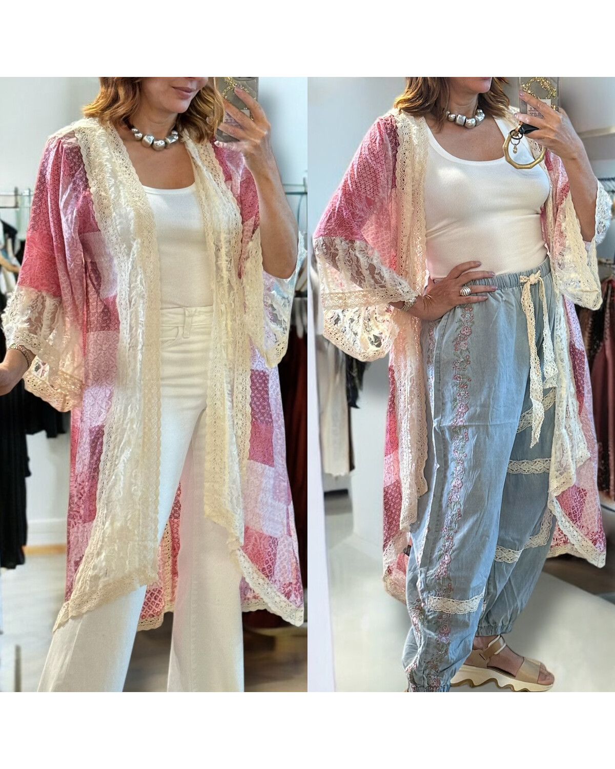 Lace patch cardigan