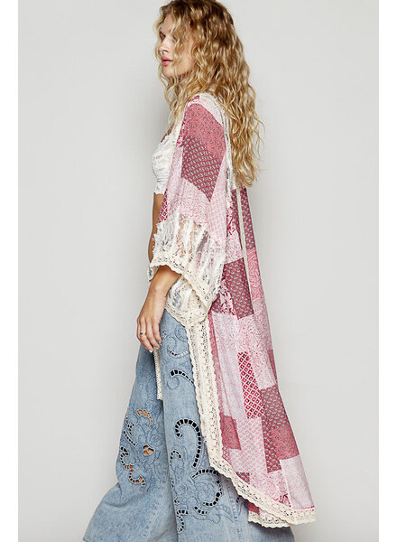 Lace patch cardigan