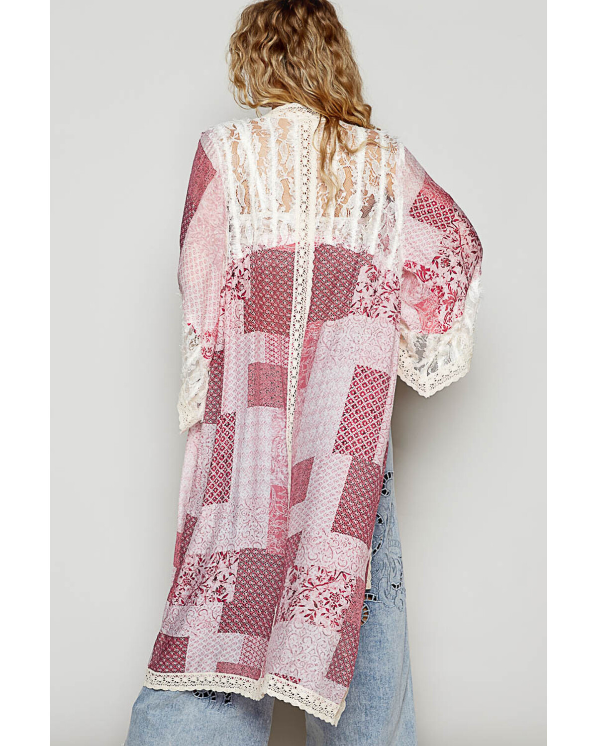 Lace patch cardigan