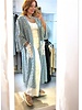 Denim Cotton Eyelet Cardigan