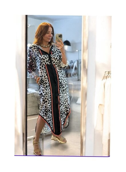 FRONT POCKETS ANIMAL PRINT DRESS