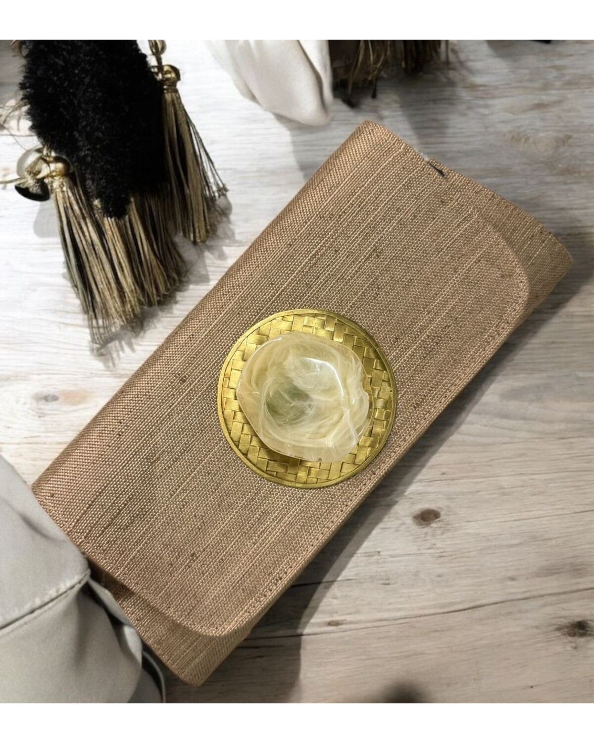 Golden Quartz Clutch