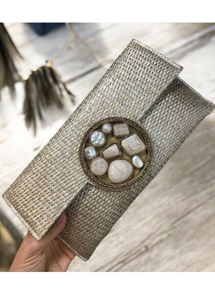 Elegant Circle  Clutch Metalic