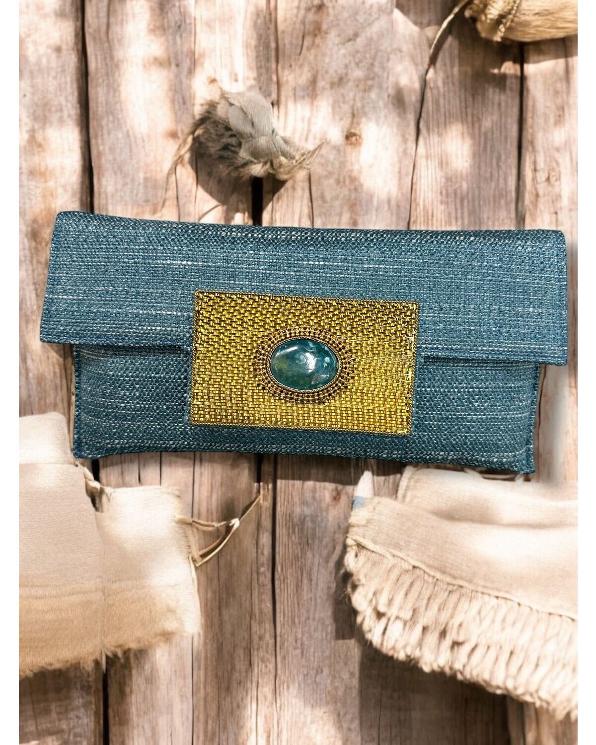 Teal Sparkle Clutch