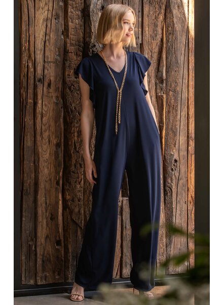 Navy  Flow Jumpsuit Chain Included