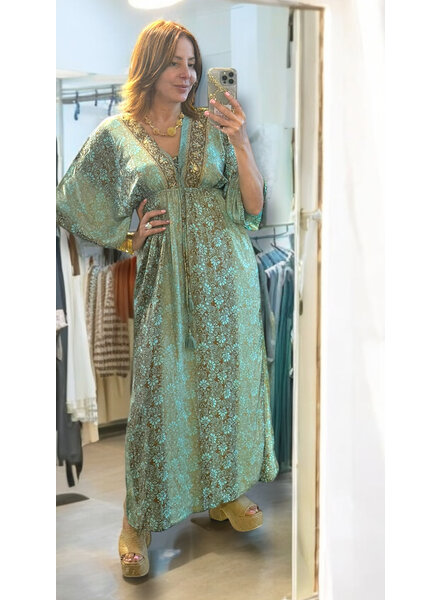 Turquoise Bloom Kaftan