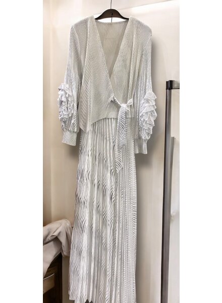 Wave Pleats Wrap Dress