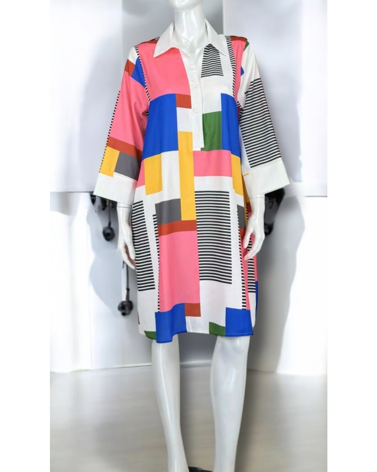 Geo Pop Shirt Dress