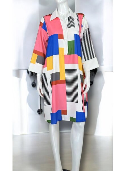 Geo Pop Shirt Dress