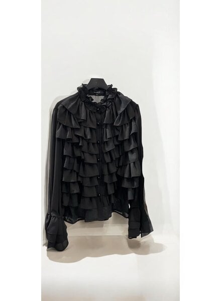 Midnight Ruffle Blouse