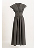 Belted Charcoal Dress