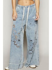 Boho Cut-Out Palazzo denim