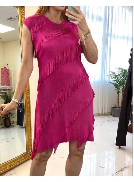 Magenta Fringe Dress