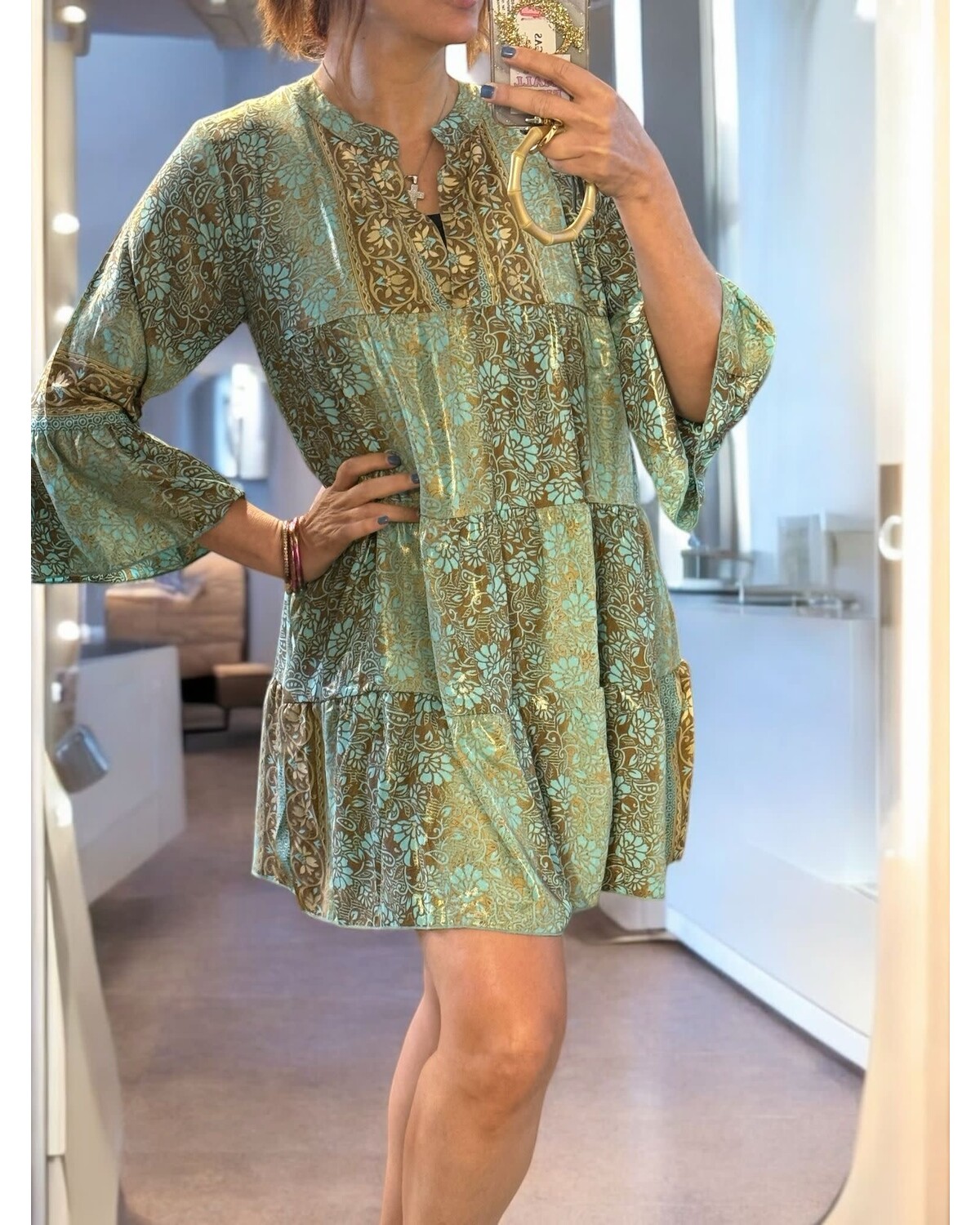 Boho mint Tunic Dress