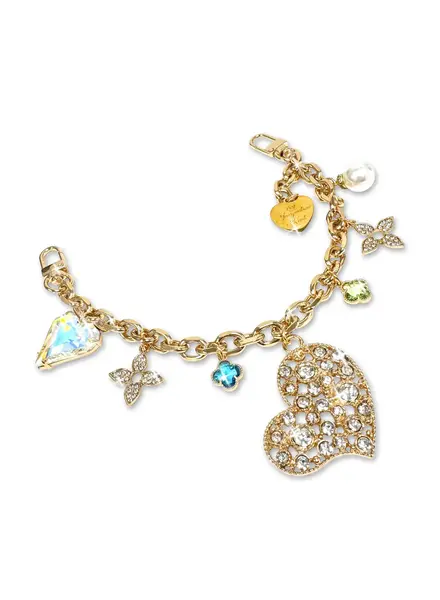 CHARMING CHAINS GOLD HEART WITH CRYSTALS