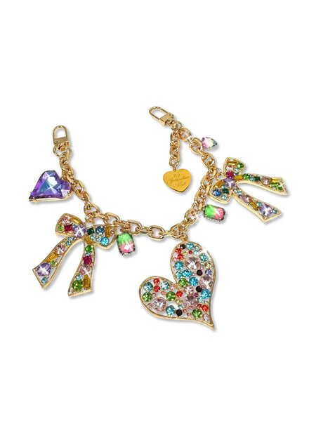 Colorful Bow & Heart Purse Charm Chain