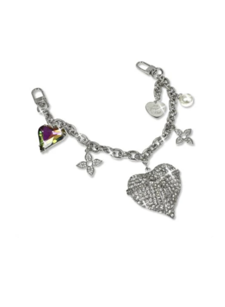 Silver Radiance Heart bag charm