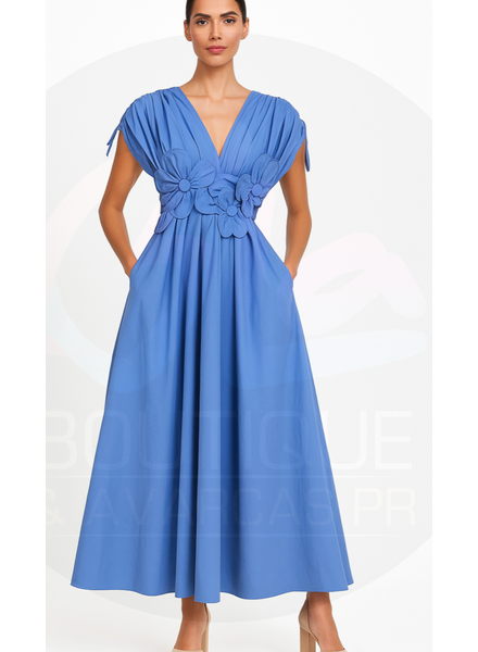 FLOWER WAIST MAXI DRESS