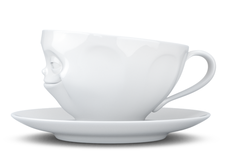 Coffee cup "Grinning" white