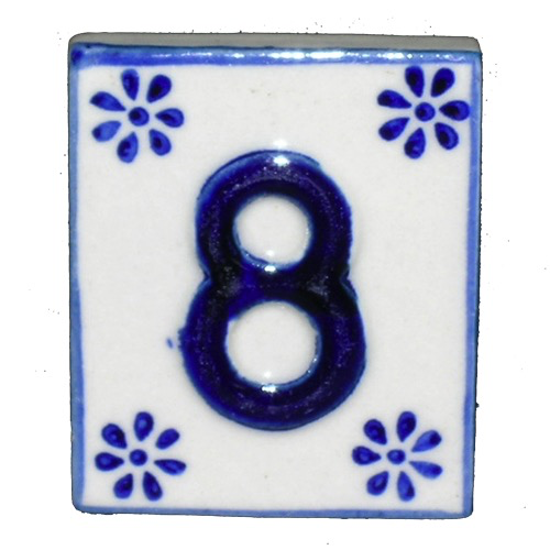 #8 TILE Blue/White Ceramic