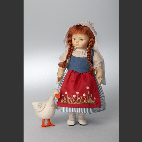 Wooden doll Goose Girl 25cm