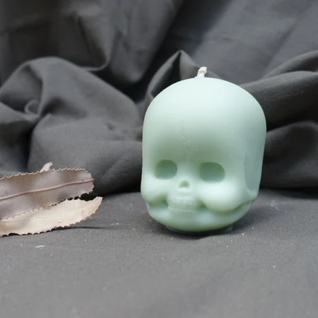 Skull Doll Head - Mint - Native Flowers