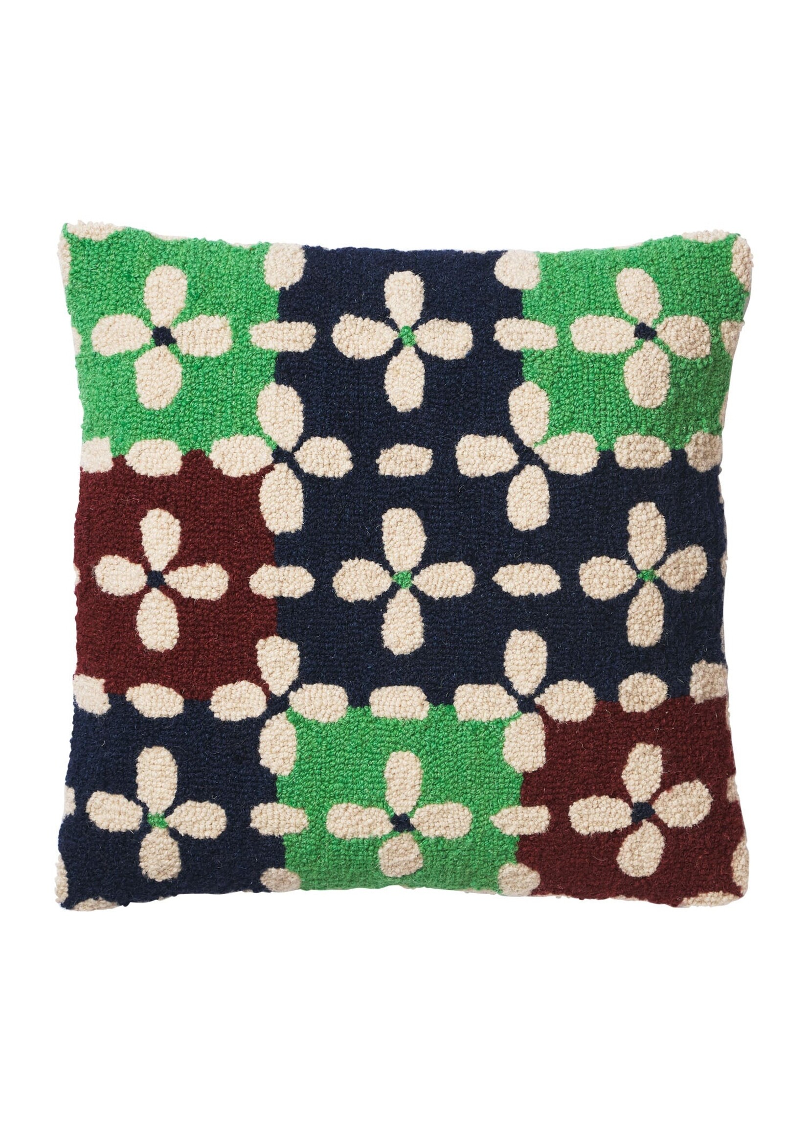 Sage and Clare Ava Punch Needle Cushion - Pea