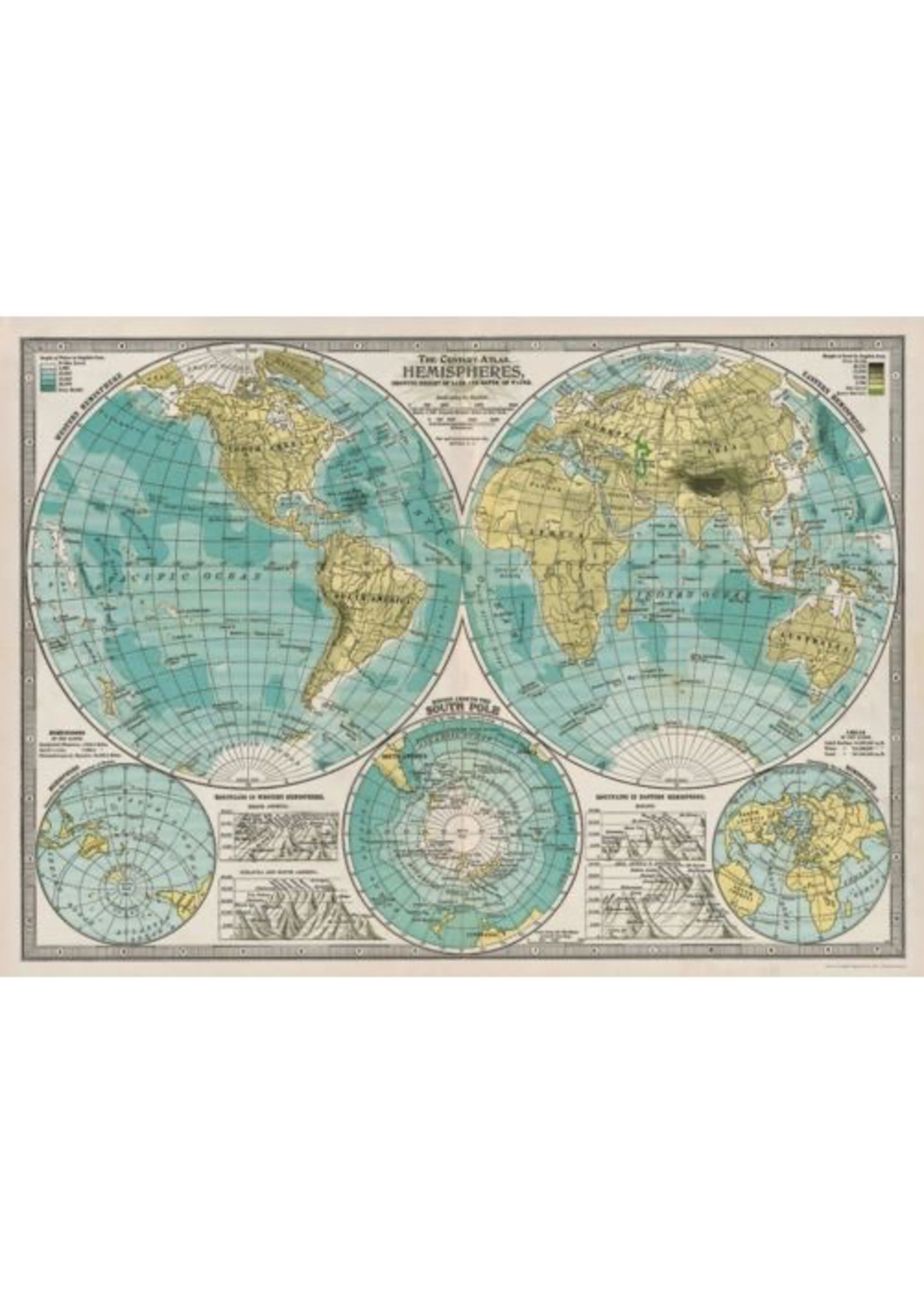 Poster/Wrap - Map Hemisphere