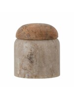 BLOOMINGVILLE-Payana Jar w/Lid, Nature, Marble