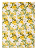 Summer Lily White Linen Tea Towel One Size