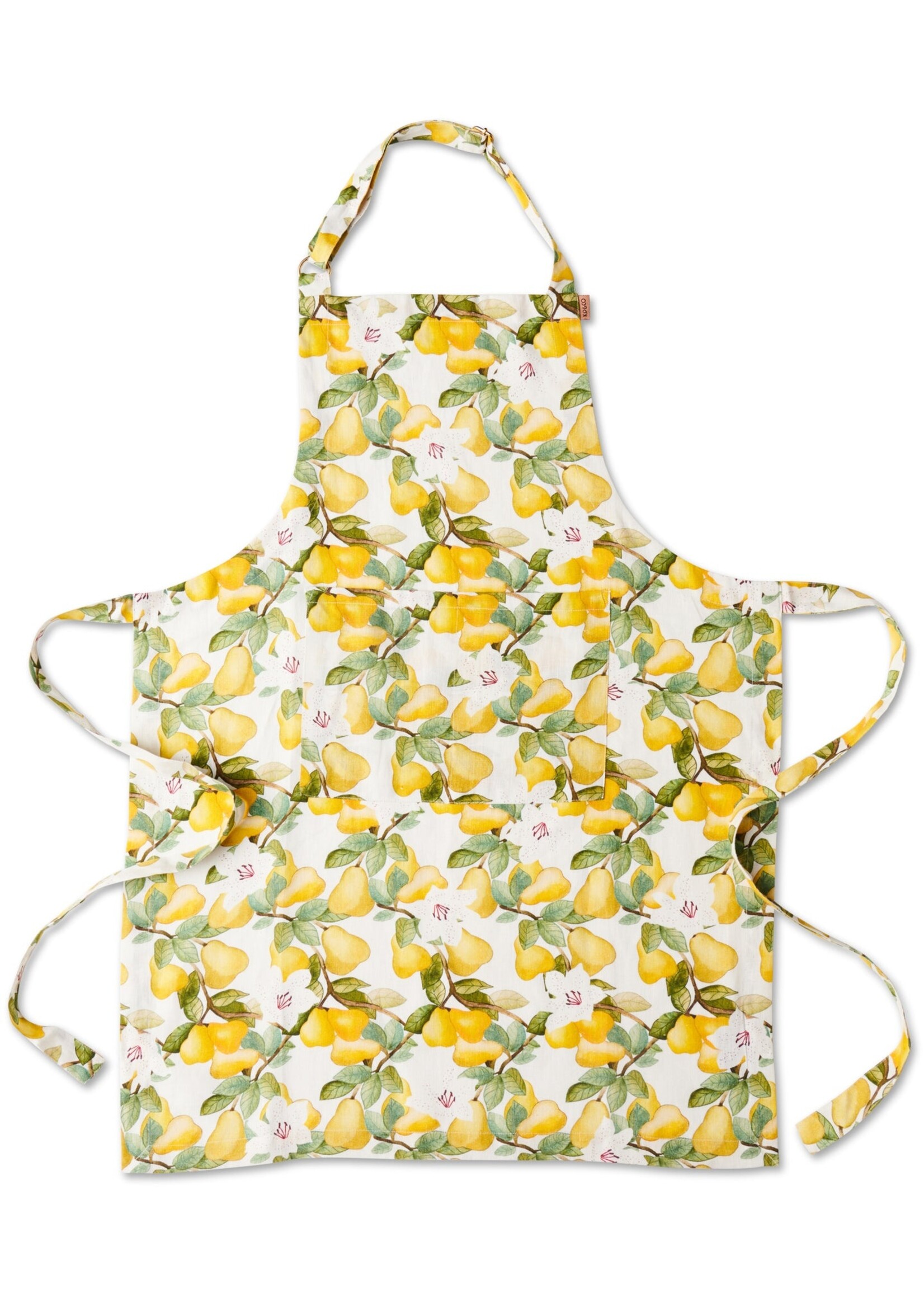 Summer Lily White Linen Apron One Size