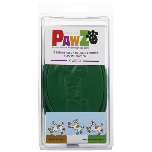 Pawz Pawz Dog Boots, Green, XL