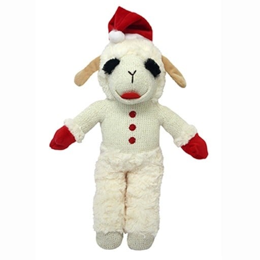 MultiPet, Lamb Chop en peluche avec chapeau de Père Noël, 8 po