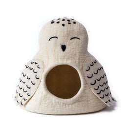 Dharma Dog Karma Cat Dharma Dog Karma Cat Wool Felt Snowy Owl Cave White
