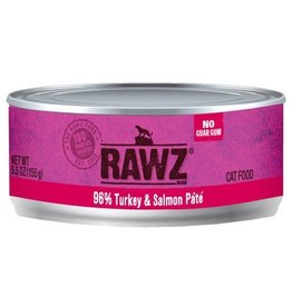 Rawz Rawz, Pâtée en boîte pour chat, 96% dinde et saumon, 5,5 oz
