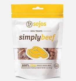 Sojos Sojos Simply Beef, Gâteries au bœuf lyophilisées, 4 oz