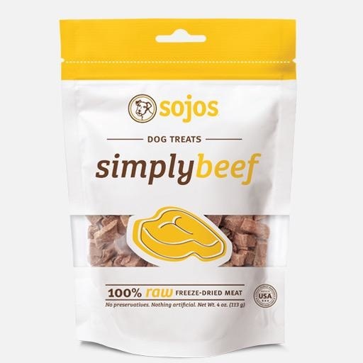 Sojos Sojos Simply Beef, Gâteries au bœuf lyophilisées, 4 oz